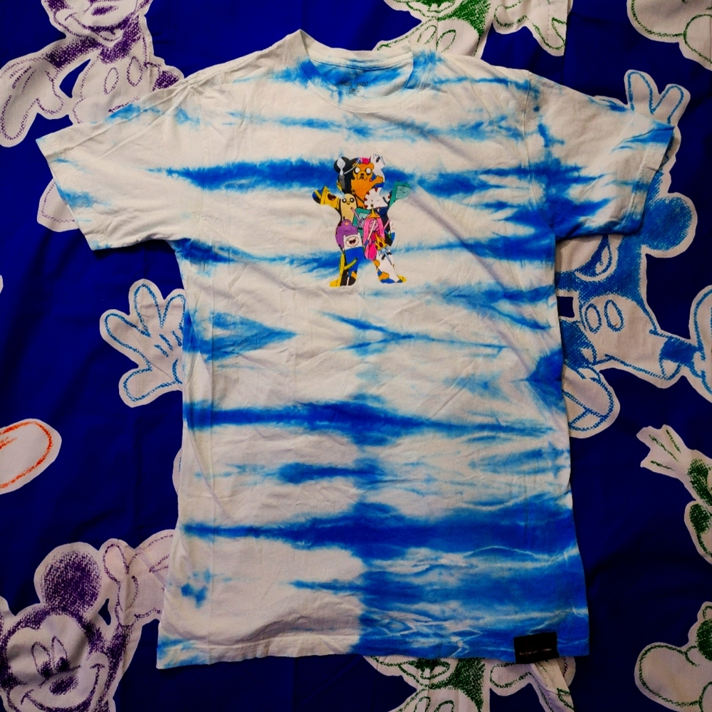 Grizzly Griptape Adventure Time Blue Tie-Dye T-shirt XL